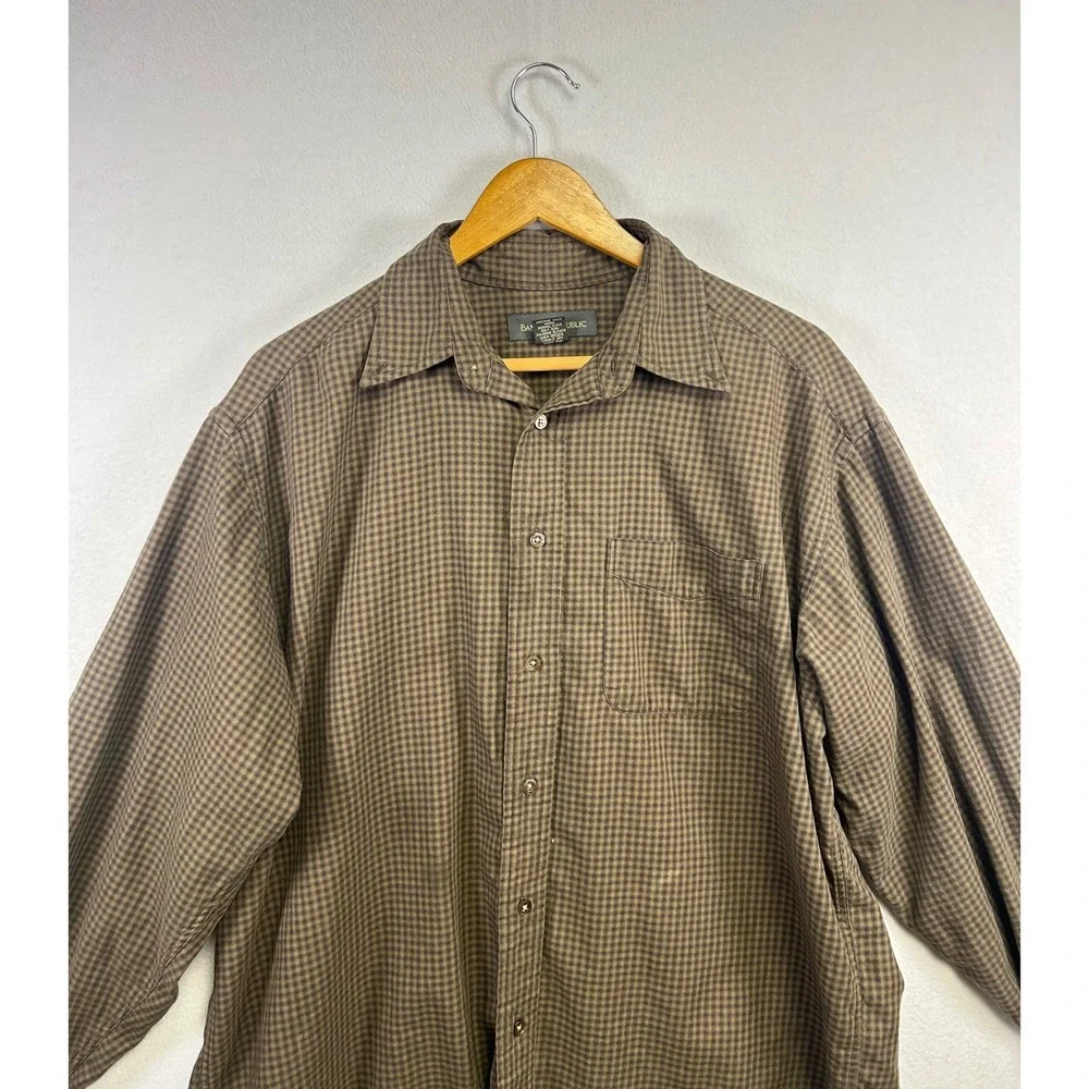 Banana Republic‎ Mens Plaid Button Down Long Sleeve Shirt Size L